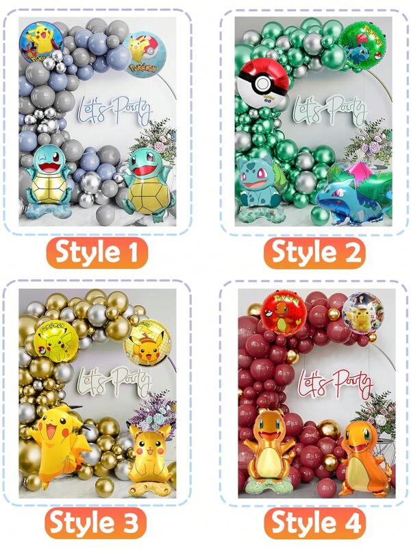 pokemon Pokemon Pikachu Arch Balloon Theme Set, Birthday Theme Balloon Set, Party Event Decoration, Wedding Birthday Decoration, Wedding Ceremony Decoration, Balloon Chain, Party Supplies, Party Balloons