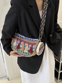 包包女包2025新款小众复古风女士单肩包时尚流苏跨界斜挎包