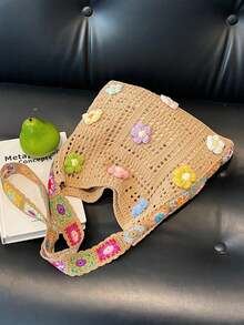 Dedoo 这款时尚波西米亚风彩色斜挎包采用镂空编织工艺，融合了奶奶格子钩针图案，散发着复古手工质感和夏日气息。大容量敞口手提包，杏色涤纶材质，适合休闲外出和海滩度假，可作沙滩包、旅行配件、波西米亚风、编织纹理、大容量手提包，是度假必备，也适合工作、返校、波西米亚风穿搭、沙滩包、钩针编织等场合。 - 卡其色 - 查看 10