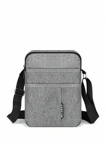 1 件时尚男孩斜挎包纯色大童小休闲方形包单肩包手机钱包钥匙零钱收纳包便携式拉链闭合设计休闲包适合购物派对、节日、节庆活动、娱乐度假和其他场合，适合男孩青少年学生礼物等，是感恩的完美礼物