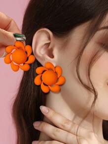 Betykuku 1 Pair Bohemian Multicolor Orange-Red Earrings, Casual/Beach/Party Accessory Gift For Women & Girls