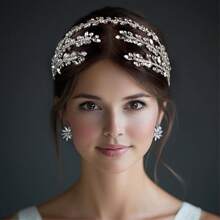 1 Peça Tiara de Noiva de Feita à Mão, Acessório de Cabelo de Festa Vintage Luxuoso e Simples