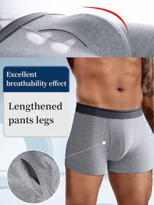 Norcotton 4pcs Men's Underwear, Pure Cotton Side Opening Boxer Briefs, Breathable Cotton Boxing Shorts - Multicolor - View 2