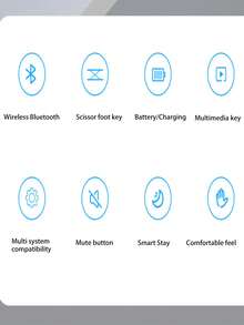 Teclado inalámbrico Bluetooth portátil mini de 78 teclas para computadora y tableta, teclado de oficina, control inalámbrico en segundos (preste mucha atención a la descripción del producto). - Plata - Ver 4
