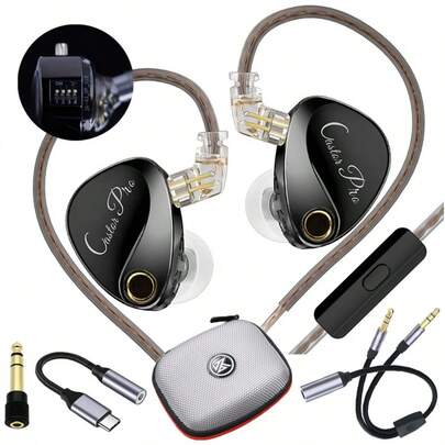  KZ Castor Pro - Helt nya original Harman Tuned Monitor-hörlurar, justerbara HiFi-hörlurar, passiva brusskyddade sporthörlurar med mikrofon