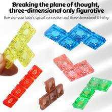 新款儿童拼图3D积木立体拼图玩具3-6岁4思维训练逻辑思维专注力训练亲子互动益智玩具 - 彩色 - 查看 8