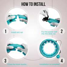 Infinity Weighted Hula Fit Hoop For Adult Weight Loss, 2 In 1 Smart Fitness Exercise Hoop For Women Abs Workout, 24/28/32 Detachable Knots - Mint Green - View 9