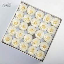 25朵/盒 香皂花6.5cm花頭甦醒玫瑰七層香皂花香仿真永生花玫瑰頭情人節diy花束禮盒玫瑰沐浴花香皂花香氛玫瑰花必備情人節禮物手捧花天然 生日禮物人造花、玫瑰、DIY、婚禮花束、插花、派對、家居裝飾，25 件 - 乳白色 - 查看 2