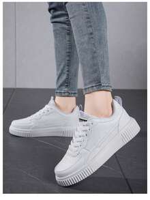 European And American Fashion Breathable Couple's Casual Sneakers, Women's Thick Sole Sports Shoes, Spring/Autumn - White - View 2