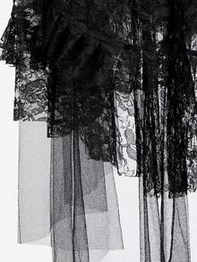 Valentine Outfits For Women,Black Lace Elegant Dress Women's Steampunk Costume Renaissance Skirt Victorian Cosplay Costume - màu đen - Xem 5