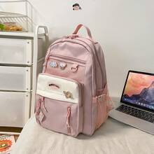 通学女性リュック中学生少女漫画韓国語版高校生大学生3年生から5年生、6年生小学生リュック - ブラック - チェックする 7