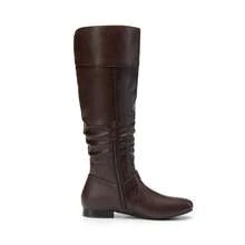 Women's Platform Knee High Boots Fashion Flat Pull On Fall Weather Slouchy Wild Knee High Boots - 棕色 - 查看 4
