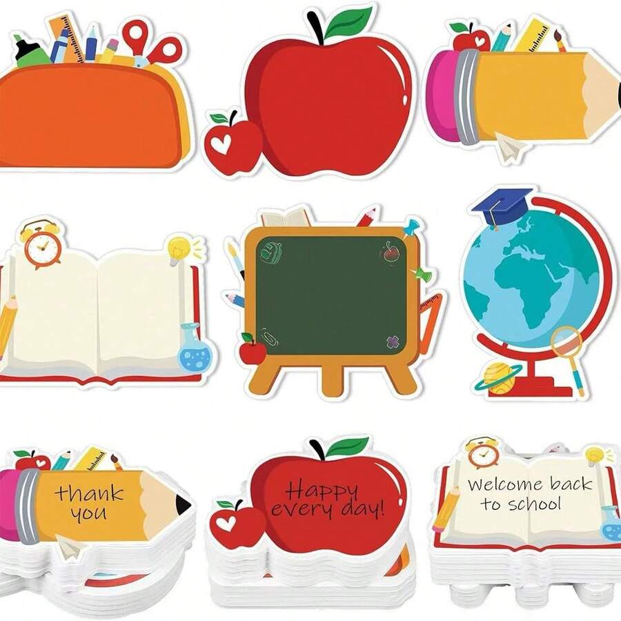 Bộ 270 tờ giấy ghi chú dính, 9 tập giấy ghi nhớ kiểu bảng đen, giấy ghi chú tự dính hình bút chì cầu vồng, giấy ghi nhớ nhắc nhở tại văn phòng/nhà, đồ dùng học tập - Nhiều màu - Xem 1
