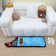 1 Pack Blue Lighter Tufted Rug Art Rug For Bedroom Living Room Retro Rainbow Fluffy Anti-Slip Bath Bathroom Rug Nonslip Mat Home Decor (31.5X9.4 Inch) - 藍色 - 查看 3