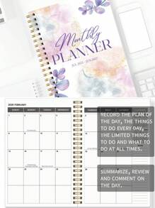1pc 24-Month Student Monthly PLanner For Back To School, PINK 2025-2027 Modern Academic Calendar Weekly Planner With Deadlines,Oversized Grids & Notes For Students,Teens,Office School Supplies