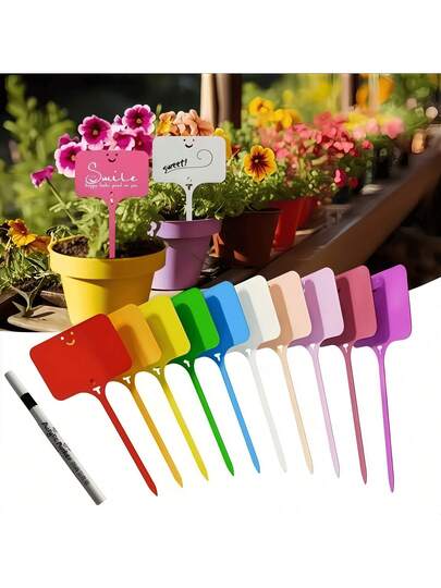 Etichette Per Piante Riutilizzabili - 100 Pezzi Con Pennarello, Per Orto, Giardino E Vasi - Foto 5