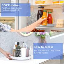 3 Pack Large Lazy Susan Rotating Turntable Organizer - For Kitchen, Pantry, Cabinet - White - View 3
