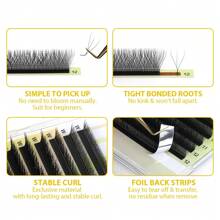 Lashine Lashine 12 Rows 0.07MM L Curl 7-13mm Mix Lashes YY/3DW/4DW/5DW/6DW Shape Lashes Natural Soft Lash Tech Supplies Brazilian Eyelash Premade Volume Fan Lashes Extension
