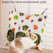 Hay Bag For Rabbits 3-Hole Hanging Hay Feeder Guinea Pig Hay Bags, Hay Feeder For Rabbits Chinchillas Hamsters Small Pets And Animals - Multicolor - View 4