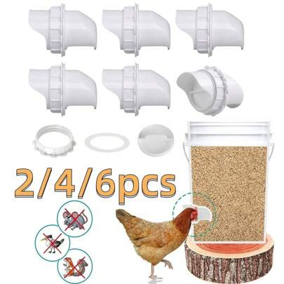 (2/4/6 PIEZAS) Comedero de pollo a prueba de ratas y resistente al agua - ¡Deja de desperdiciar comida! | Comedero de aves de corral DIY