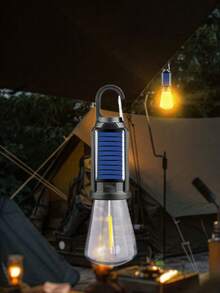 1 件太阳能 LED 灯钨丝可充电便携式户外花园露营帐篷灯，IP65 防水应急夜间聚光灯，带 C 型充电，适用于露营、家庭庭院花园装饰 - 暖白色 - 查看 13