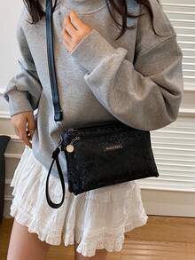 多隔层、大容量女士单肩包、拉链开合、动物图案装饰、可调节肩带，可斜挎或手提，零钱包，时尚、优雅、简约、个性化、多功能、经典，适合通勤、办公室、约会、日常、购物、下午茶