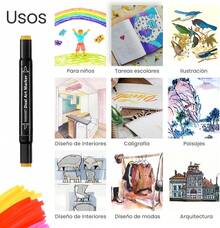 Raganet, 100 Plumones Doble Punta, Marcadores Punta Ancha y Delgada, No Tóxicos, De Dibujo Profesional y Para Niños, Exterior Color Negro (100 Colores Diferentes) - 1 - Ver 2