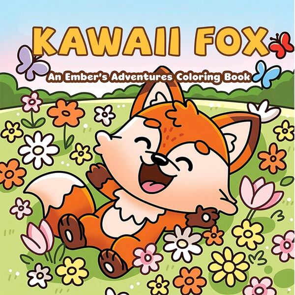 KAWAII FOX: Coloring Book For Adults And Teens, Upgraded Thicker Paper Materials,24 Pages, Single-Sided Printing,Super Cute Designs Of Cozy, Featuring Adorable Animal Characters ,Great For Relaxation, Passing Time, And As A Gift For Friends, Couples, And Family,Back To School,School Supplies Colouring Book