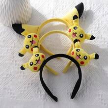 pokemon 1/4 Pcs Headbands - Fun And Festive Yellow-Themed Accessories, Pikachu Hair Hoops With Ear Designs, Foldable Ear Style