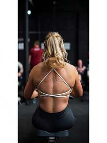 Aoxjox Women's Workout Sports Bras Fitness Backless Padded Ivy Low Impact Bra Yoga Crop Top - Directoire Blue - View 8