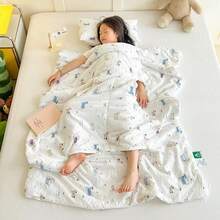 1 件装加厚腹部保暖防踢毯袋，卡通恐龙印花双面多功能幼儿睡袋，适合身高 100 厘米/120 厘米/150 厘米以下