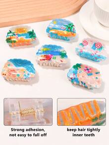 1 件 7.1 厘米女士优雅发夹 - 沙滩发饰、居家旅行礼品、休闲正式两用发夹、时尚发饰、精湛工艺装饰品、完美礼物之选时尚发饰优雅发夹女士爪夹 - 彩色 - 查看 10