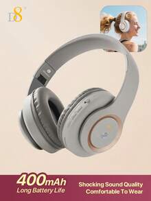 D8 头戴式耳机，无线/有线两用，可折叠，内置麦克风，支持 Micro SD 卡扩展 - （隐形款）成人儿童男女通用，续航 10-15 小时，可折叠头戴式耳机，带麦克风，低音强劲，立体声效果出色，配备柔软记忆蛋白耳罩，兼容 /安卓手机/PC - 彩色 - 查看 15