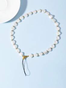1 pieza Colgante de llave o móvil con concha en forma de corazón y cuentas, accesorio simple de joyería con encantos para mujer