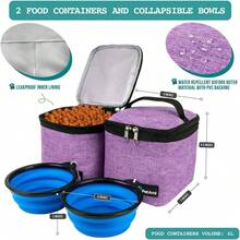Dog Travel Bag Backpack, Airline Approved Dog Bags For Traveling, Puppy Diaper Bag Supplies, Pet Camping Essentials Hiking Accessories Dog Mom Gift, Food Container, Collapsible Bowls, Purple - 紫色 - 查看 6