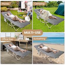 UBRAVOO Portable Camping Bed For Adults With Pillow, Extra Wide Foldable Camping Bed, Robust Sleeping Bed For Outdoor Travel, Office, Sturdy And Comfortable Tent Bed