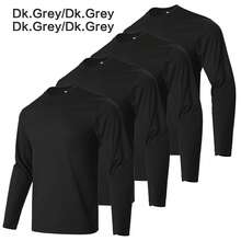 4PCS Men's Performance Long Sleeve T-Shirt - Dark Grey - View 1