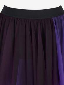 Skirts For Women,Renaissance Period Tulle Asymmetrical Skirt, Halloween Victorian Era Role-Playing Costume Layered Versatile Fairy Skirt High And Low Asymmetrical Hem Skirt Mesh Layered Skirt - 紫色 - 查看 8