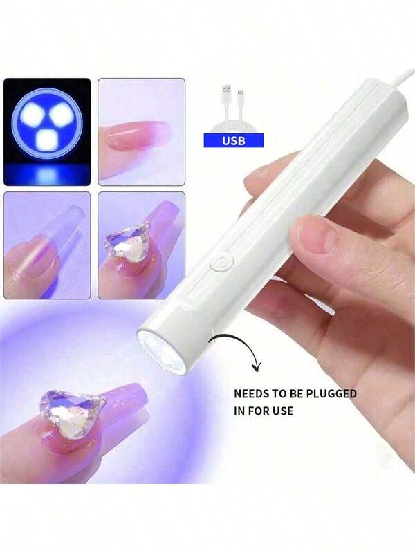 XEIJAYI [No Battery]Portable Manicure Led Nail Lamps Pen Mini Nail Lamps For False Nails Dryer Light White Single Finger Drying Machine For Fingernail Toenail Nails Gel Polish Led Light