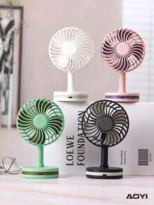 AOYI 1 件 300mAh 可充电便携式三档可调桌面迷你风扇，带 USB 充电线 - 彩色 - 查看 7