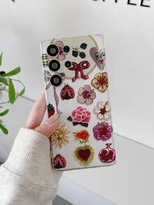 1 件复古花朵、蝴蝶结和蝴蝶图案 TPU 透明软手机壳，带精确相机切口，兼容三星、Nothing、Pixel、INFINIX、小米 Redmi - 彩色 - 查看 3