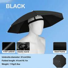 1pc 110g/3.9oz Portable Rain Hat Umbrella, Large Head-Mounted Umbrella, Fishing Cap, Sun Protection, Fishing Accessories, Fishing Gear - Multicolor - View 11