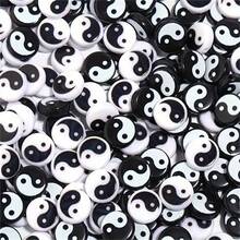 100/200pcs 7-11mm Black And White Eight Trigram Acrylic Loose Beads Can Be Used To Make Bracelets, Necklaces, Rings, And DIY Jewelry Accessories With Spacer Beads - Bagua Beads - View 6