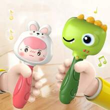 1 Stück Babyrassel Maracas Spielzeug - geeignet für Lernspielzeug in der frühen Kindheit, kann Griffstärke und Motorik fördern, auditive und visuelle Entwicklung anregen, Eltern-Kind-Interaktion, frühe Bildung, Greifen und Kopfheben Übung, ideales Sensorikspielzeug, Geburtstags- und Feiertagsgeschenk