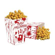 24/4 pièces Boîte à pop-corn en papier motif chauve-souris fantôme pour Halloween, boîte à frites motif sang, boîte de décoration de collation d'Halloween, décorations de scène de fête d'Halloween, décorations de centre de table d'Halloween, boîte à bonbons motif toile d'araignée rose, boîte-cadeau, convient pour la fête d'Halloween, la décoration de cuisine à la maison, les fournitures de cuisson