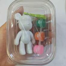 1/4pcs Creative DIY Keychain Pendant Kit With Liquid Paint, Teddy Keychain Set, Meaningful Gift For Friends, Keychain For Bags, Car Pendants, Birthday Gifts, Party Favors, Holiday Gifts, Wall Decor, Jewelry Accessories, Desktop Decor - Multicolor - View 5