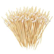 20/50/100/200 عود من البامبو أبيض اللؤلؤ، شوك فواكه من البامبو، عيدان طعام من البامبو، أعواد أسنان للمقبلات، أعواد زخرفية، أدوات المائدة للحفلات، مناسبة لحفلات عيد الميلاد، الزفاف، عيد الميلاد