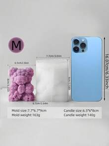 1 件 3D 心形玫瑰泰迪熊硅胶蜡烛模具 - DIY 情人节浪漫礼物，用于香薰蜡烛树脂工艺品婚礼家居装饰 - 白色 - 查看 17