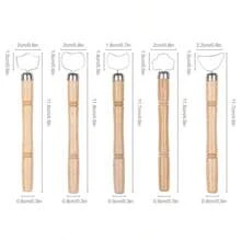 5pcs Pottery Tools Set, Teapot Wood Handle Multi-Head Shaped Clay Modeling Hand DIY Sculpture Knife Carving Tool