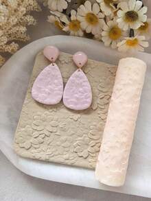 High Precision Pottery Textured Rolling Pin - Durable Plastic Handcraft Mold, Suitable For DIY Jewelry Making And Art Design, Soft Clay Texture Tool With Fine Patterns, Ideal For Unique Handmade, Decorative Earrings | Textured Craft Surface, Jewelry Making Supplies - Texture Roller - View 5